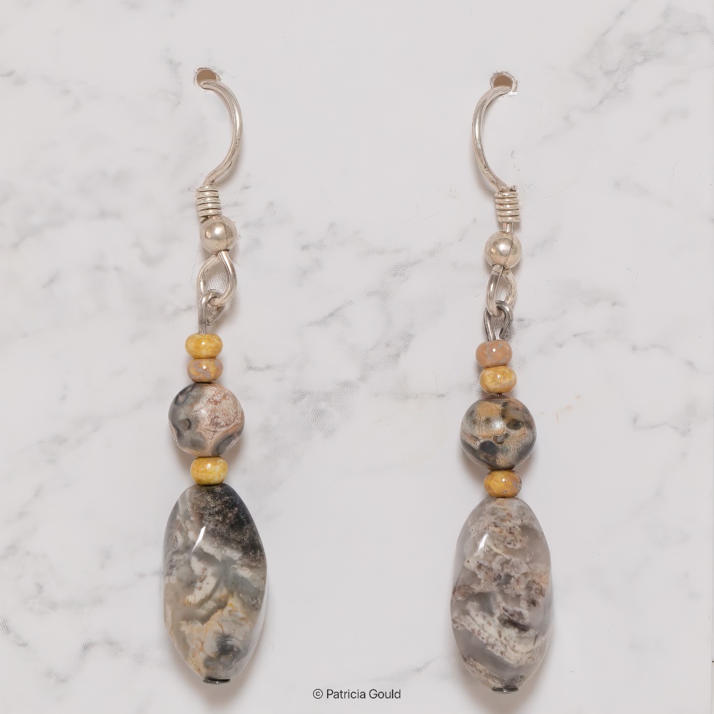 New - Ea22 - Handmade Earrings - Picasso Jasper, One Of A Kind